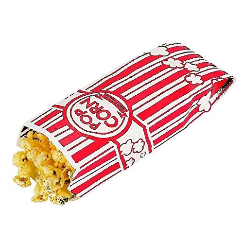 Sanrose Popcorn Bags . 0.6 oz. 7" x 1 1/2" x 3" - appx.- 105 bags