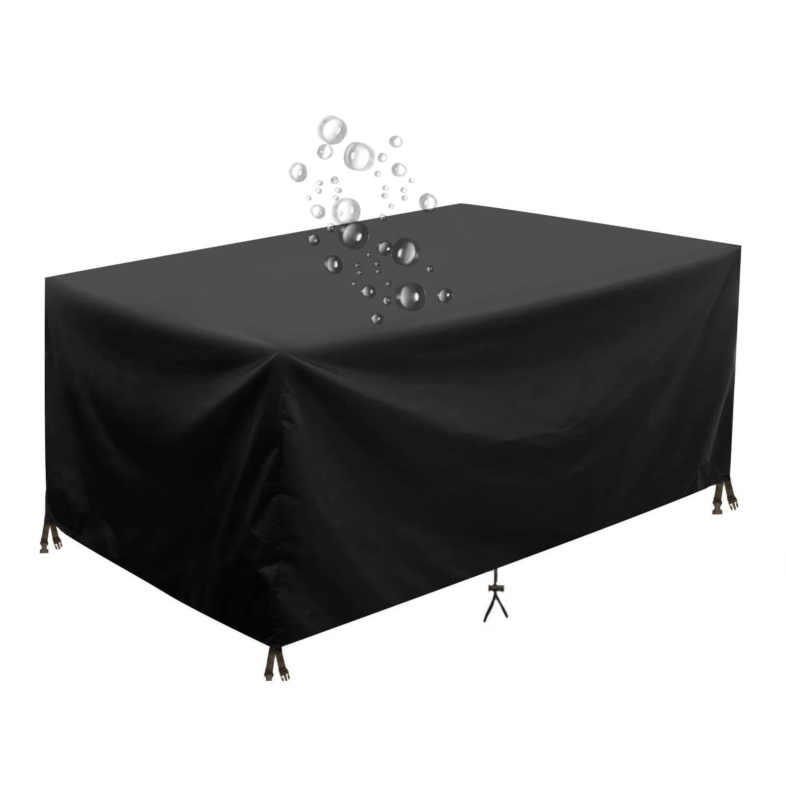 Holeiluck Black Patio Furniture Covers Waterproof 170X150x100cm/Lxwxh Rattan Covers Waterproof/Garden Furniture Covers Heavy Duty Oxford Polyester Waterproof Covers Outdoor Rattan Cube Garden Furniture