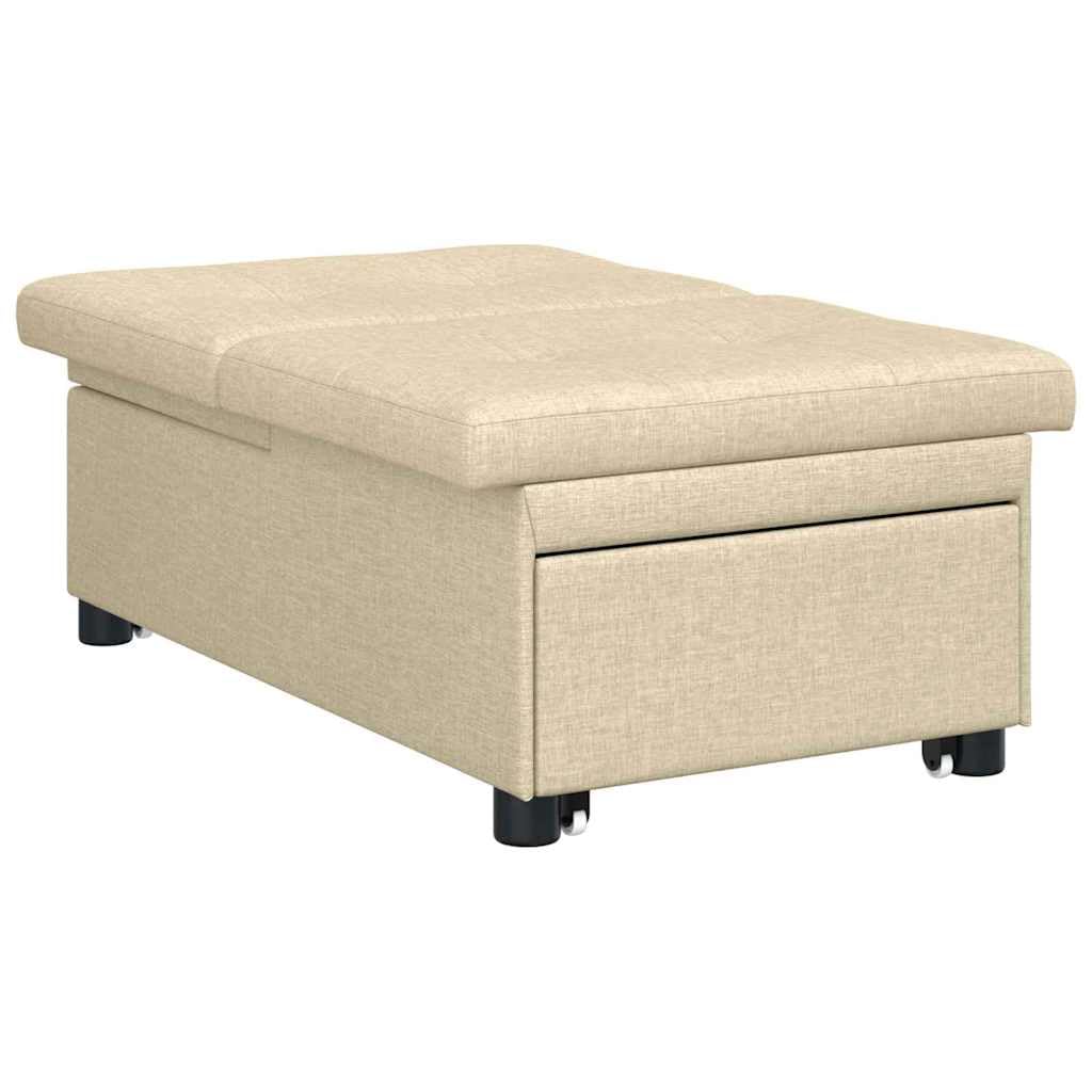 Schlafsofa ausziehbar Creme 194x50x82 cm Stoff, modernes Ausziehsofa mit Verstellbarer Rückenlehne, 3-in-1-Funktion als Sofa, Liege und Bett, Polyester-Mischung, robuster Rahmen