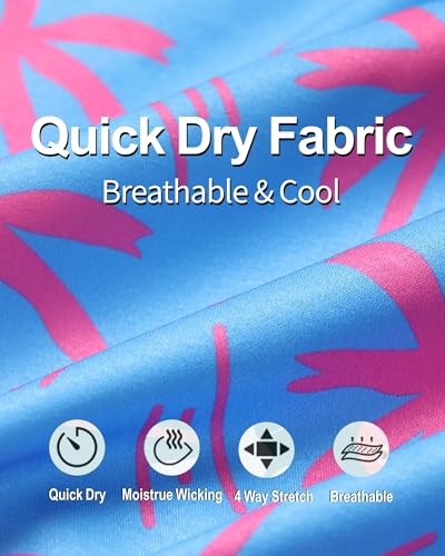 GIISAM Men's Swim Trunks, Bathing Suit 4 inch Inseam Quick Dry Swimsuit Beach Shorts with Compression Liner Pink3