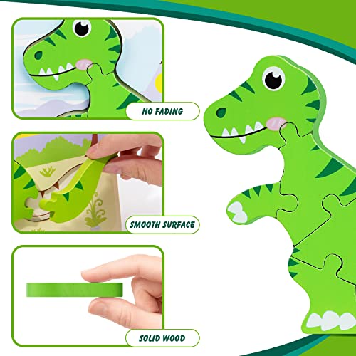 Toy Life Dinosaur Puzzles For Kids, Toddler Puzzles Ages 1-3-5, Wooden Puzzles For Kids 3-5, Montessori Toys For 1 2 3 4 Year Old Girl Boy, Dinosaur Toys For Kids Toddlers, Learning Toys Gift For Kids #TOP2