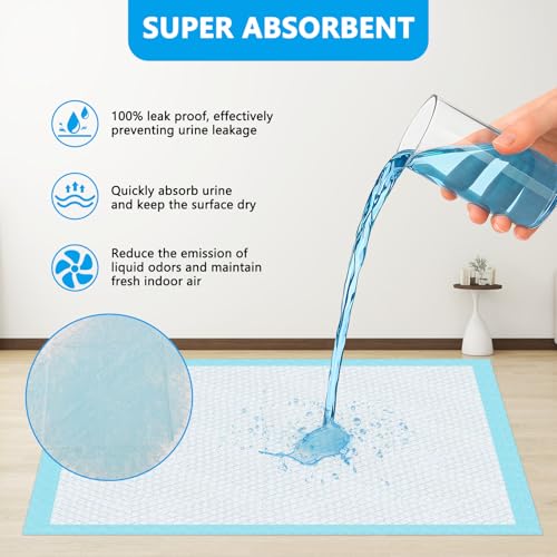 Vexillic PIPI Matten für Hunde, 50 Stück Welpen Unterlagen, 45 x 60cm Trainingspads für Hunde Hygieneunterlagen Auslaufsicher 6-Lagig mit Schnell Trocknender Oberfläche Design
