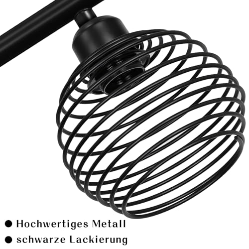 ZMH Pendelleuchte Esstisch Hängelampe Vintage - Schwarz Hängeleuchte Industrial Design Retro Esstischlampe E27 Metall 4 Flammig Esszimmerlampe für Esszimmer Küche Wohnzimmer Arbeitszimmer