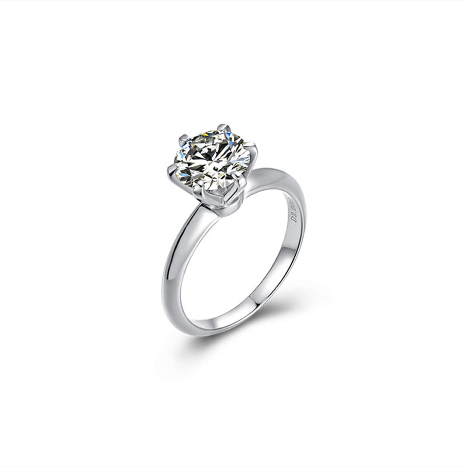 Damskie obrączki ślubne 18-karatowe 6 mostów ustawienie mostka moissanit białe złoto pierścionek ślubny z diamentem, S 1/2, colore: 1.5ct, cod. BSLWFNZ4758