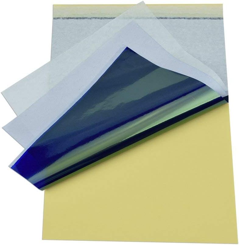 Tattoo Transfer Paper, 25 Sheets Tattoo Stencil Transfer Paper for Tattooing, A4 Size,4 Layers DIY Tattoo Tracing Paper for Tattooing to Skin Tattoo Transfer Kit Tattoo Supplies