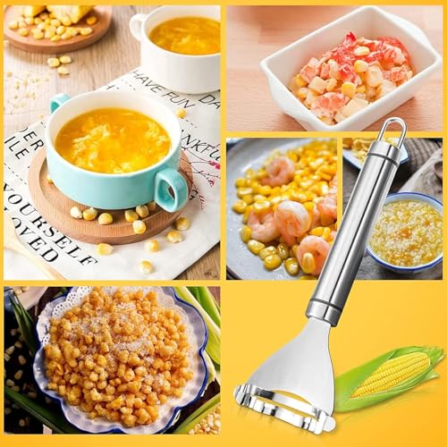 Image of Stainless Steel Julienne Vegetable Peeler Multi-Functional Fruit & Veggie Shredder Slicer and Grater for Potatoes, Carrots, Cucumbers (Corn Peeler)