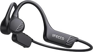 IFECCO Bone Conduction Headphones Bluetooth 6.0 - IP67 Waterproof Bone Conduction Earbuds with Mic,Open Ear Wireless Sport Headphones for Cycling Running Hiking