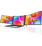 GOWENIC Dual Screen Portable Monitor, FHD 1080P IPS Triple Portable Monitor, Reverse Charging, Re...
