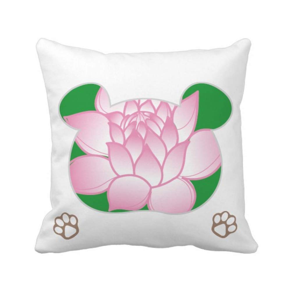 Housse de coussin carrée ours rose lavable pour protéger vos oreillers