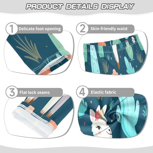 Bolaz Toddler Girls Leggings Printed Yoga Pants Leggings Alpaca Cactus Flower for Kids3