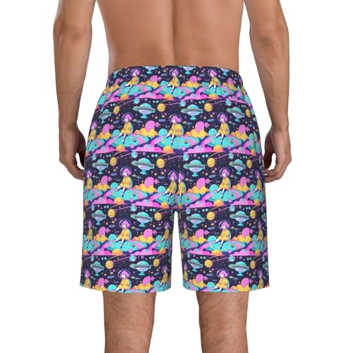 Cartoon Space Print Print Stylish Beach Shorts Swim Trunks Lightweight Breathable Summer Outdoor Activities3