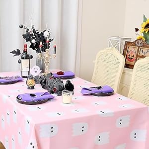 Geeoryhalloweentablecloth60x84inchrectanglespookyghostdecorativetablecoverholidaydecorindooroutdoorfestivaldecorationforhomekitchendinningdinnerpicnicpartypink  Urban Country Home Decor Geeory halloween tablecloth 60 x 84 inch rectangle spooky ghost decorative table cover holiday decor indoor outdoor festival decoration for home kitchen dinning dinner picnic party pink  urban country home decor