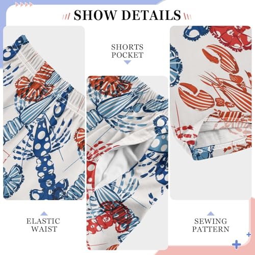 ZZKKO Lobster Polka Dots Striped Boys Pants for Kids Jogger Pants with Pockets S-XL4