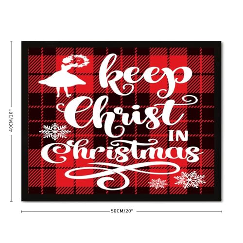 Panneau Keep Christ in Christmas en bois déco murale extérieure positive - 4
