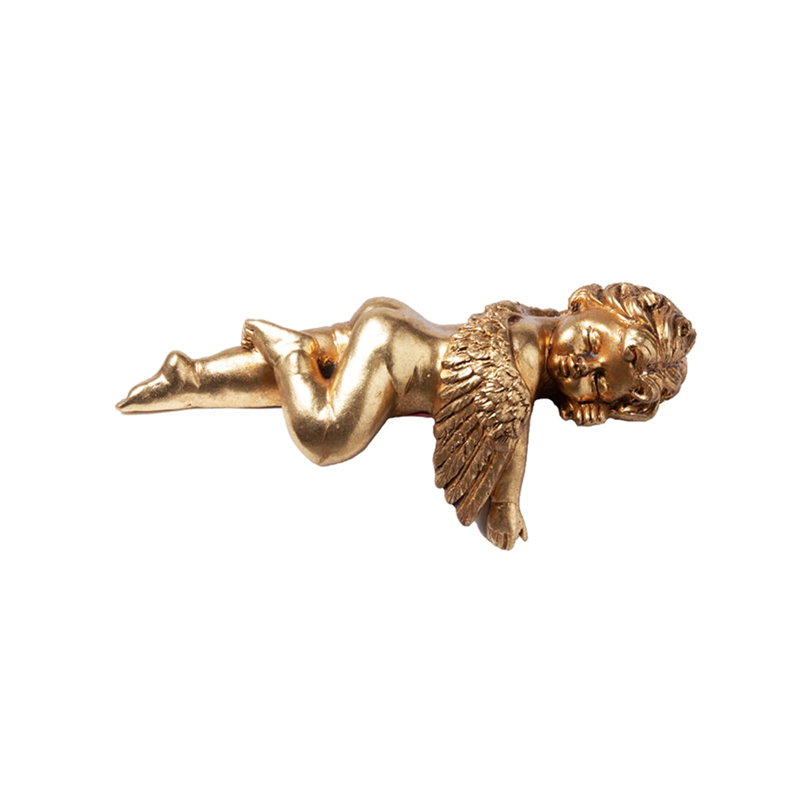 Statue Home Decor Golden Sleeping Angel Statue, Little Baby Cherub ​with Wings Figurines Resin Memorial Sculpture Indoor Home Decoration Collectible Sculpture Desktop Decor (Size : Right)