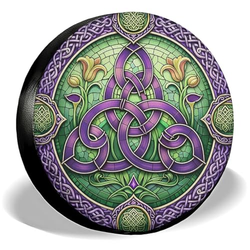 Image of GENANY Floral Print Father's Day PVC Spare Tire Cover for RV Trailer, Waterproof, Size 18 Fits 33-35 Inch