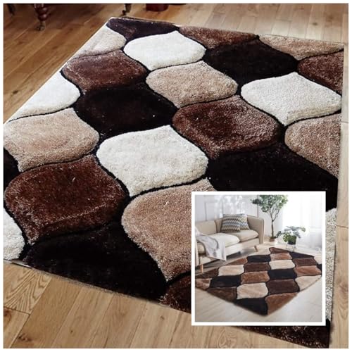 Image of & Carpet Handmade Shaggy Pure Microfiber Smooth & Anti-Skid Carpets for Bedroom & Living Room, 2 inch Thickness Size- 2X6 Feet