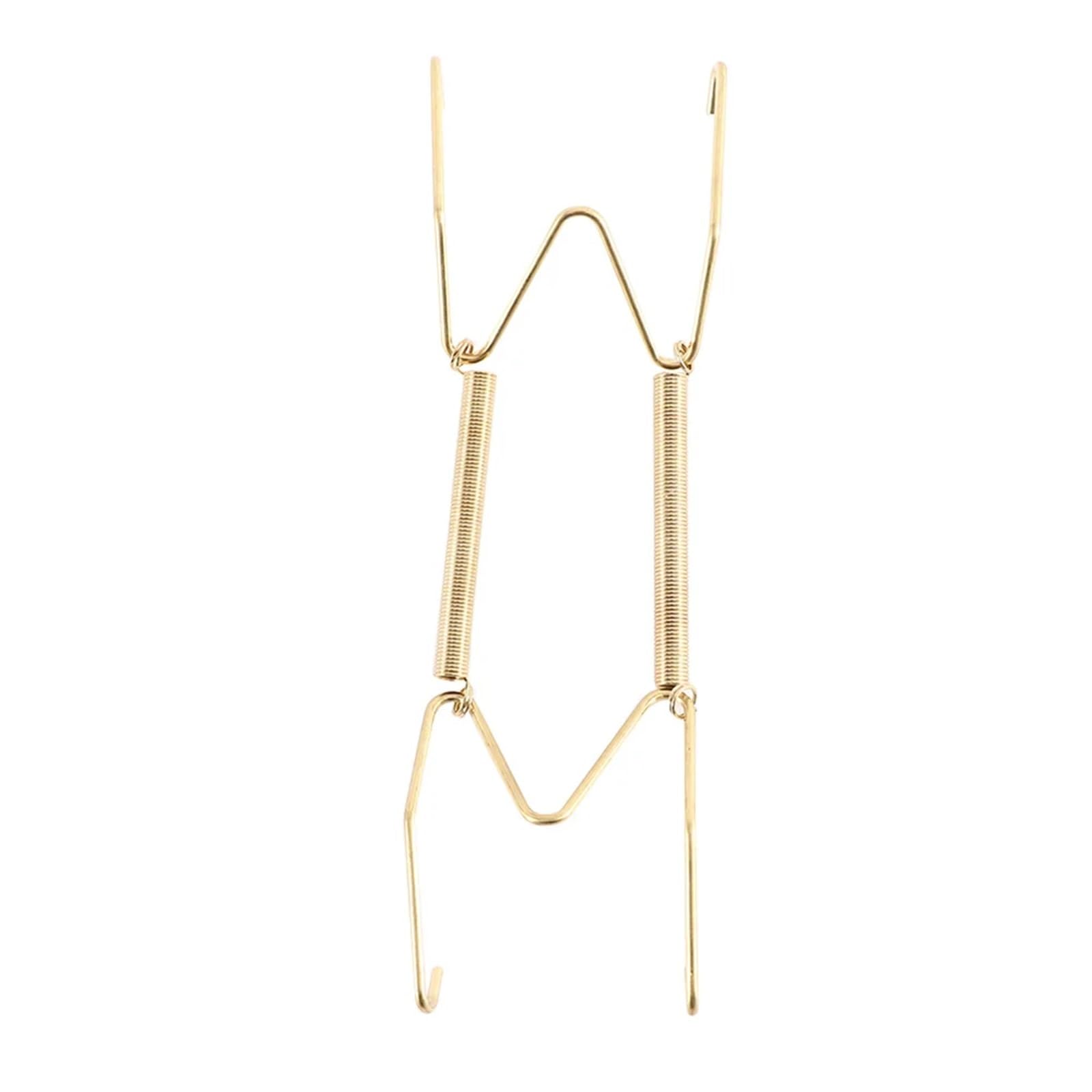 Plate Hangers for Walls W Type Golden Art Wall Display Invisible Hook Plate Dish Hanger Spring Holder Decoration Crafts(8 inch)