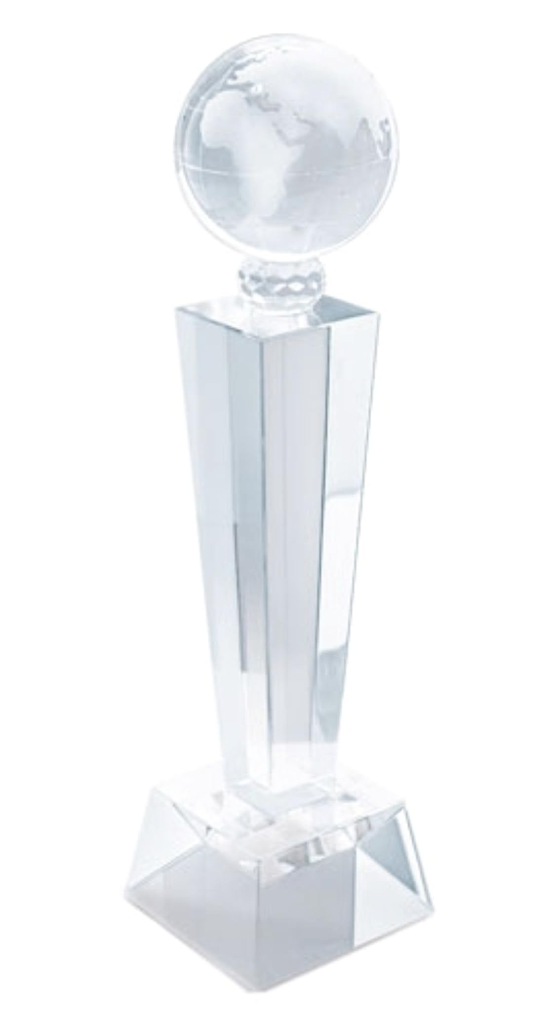 Trofeo Personalizado de Cristal con Globo Terráqueo, Perfecto para Reconocimientos, Premios a Empleados, y Eventos Deportivos de 25cm