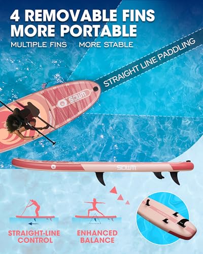 Image of Inflatable Paddle Boards, Stand Up Paddle Board for Adults Youth of All-Round, 10'6'' *33'' * 6'' Extra Wide & No-Slip Sup for Yoga Fishing