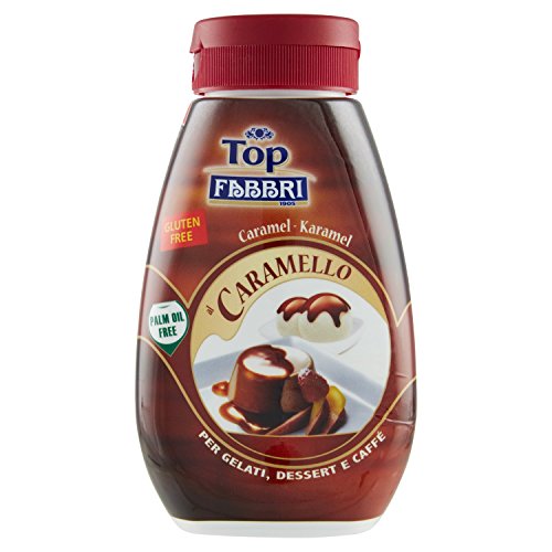 Salsa dolce al caramello per guarnizione e ricopertura di gelati, dessert e caffè