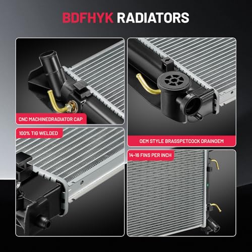 Image of BDFHYK CU2428 Aluminum Radiator for Toyota Corolla, Matrix 2005-2008