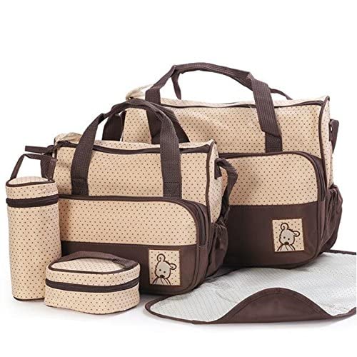 Ubersweet purple!5PCS/Set Tote Baby Shoulder Diaper Bags Nappy Mummy Mother Baby 7 color