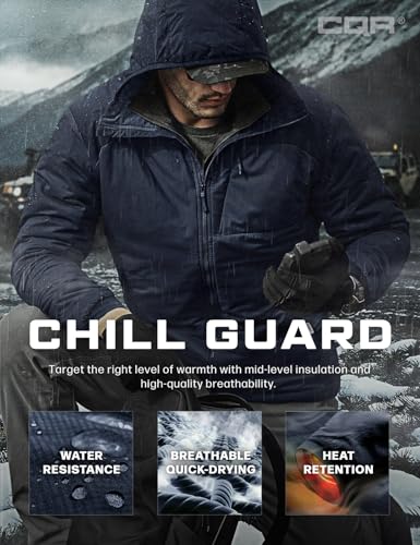 CQR Men's Lightweight Insulated Jacket, Windproof Packable Water Resistant Warm Active Coat for Hiking Work Outdoor Tactical4