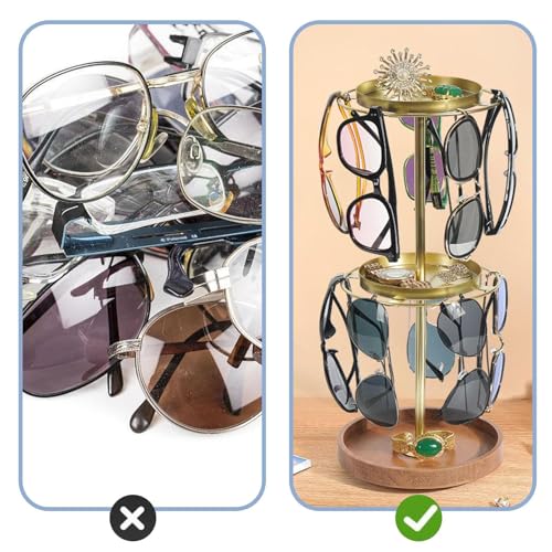 Rack de rangement jusqu'à 12 lunettes de soleil tournant pour gain de place