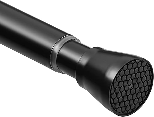 SISELBA Barra de tensión negra, pequeña barra de tensión de 18 a 28 pulgadas, barra de cortina ajustable de tensión pequeña, sin taladrar, barra de