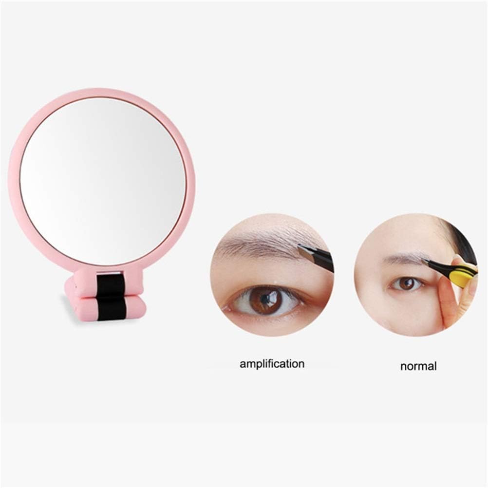 15/10X Magnifying Handheld Vanity Mirror Travel Folding Hand Held Mirror-Double Sided Folding Adjustable Pedestal Makeup Mirror (Size : 15X)