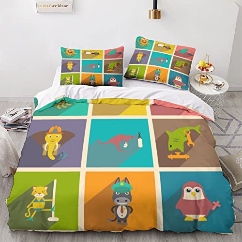 Parure de lit 3D dessin animé housse de couette 220x240 microfibre pour garçon et fille - 3