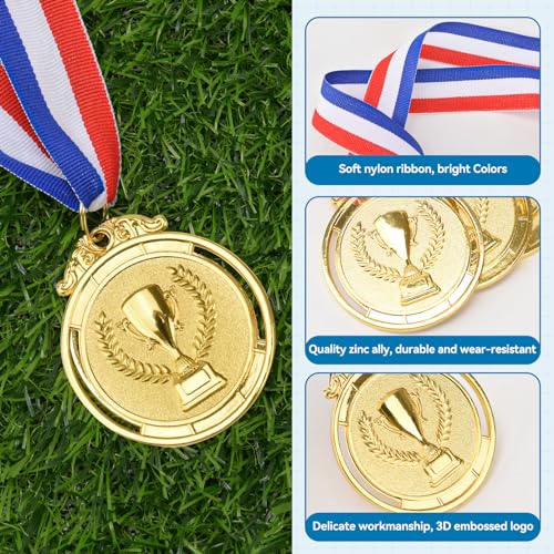 6 Stück Medaillen Kinder, Goldmedaillen Metall, Pokale Medaillen Medaillen Fußball Gewinner Medaillen für Schule, Fußball, Medaillen Kindergeburtstag, Sport, Kinder