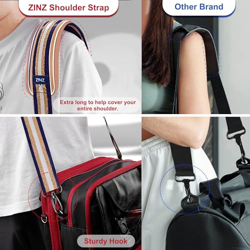 Image of ZINZ 79.5 inch Universal Strap with Ultra-Thick Fixed Breathable Pad - Adjustable Heavy-Duty Shoulder Strap for Laptop, Crossbody, Luggage, Gym, Camera Bag and More - TH01B06