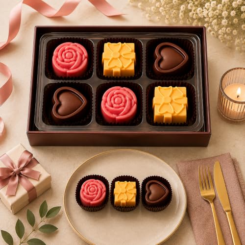 Image of 6 Pcs MIX Chocolate Gift Pack | Premium Handmade Chocolates | Dark, Milk & White Chocolate Gift Pack | Belgium Chocolate for Birthday Gift