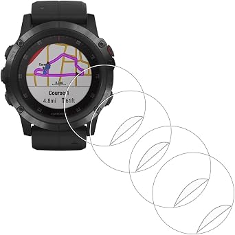 Screen Protector for Garmin Fenix 5X/5X Plus, PET Film | 4-Pack PET Film + ABS Box. Full Coverage, for 5X/5X Plus. Anti-Scratch, Anti-Bubble, HD Clarity