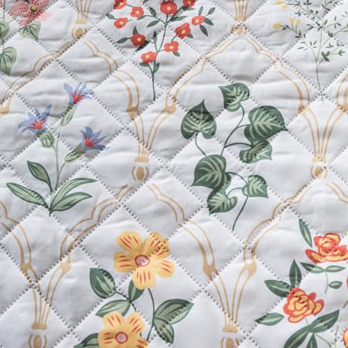 Image of House of Quirk 'Mughal Series' Printed Quilted Sofa Cover for 1 /2 /3 /4 Seater - Anti-Slip, Washable Couch Protector Slipcover (Backrest, Baghe Bahar, 50x70 cm)
