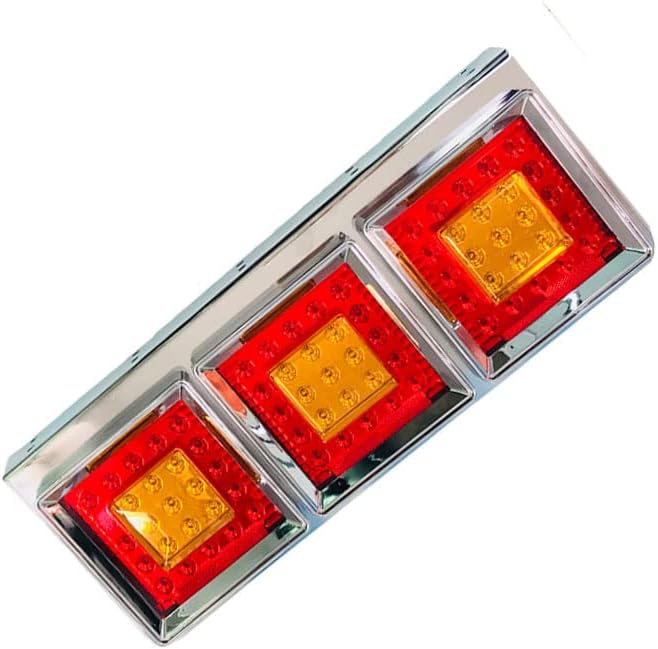 小、中型トラック用 LED 3連 角型 テールランプ レッド/クリア 24V専用