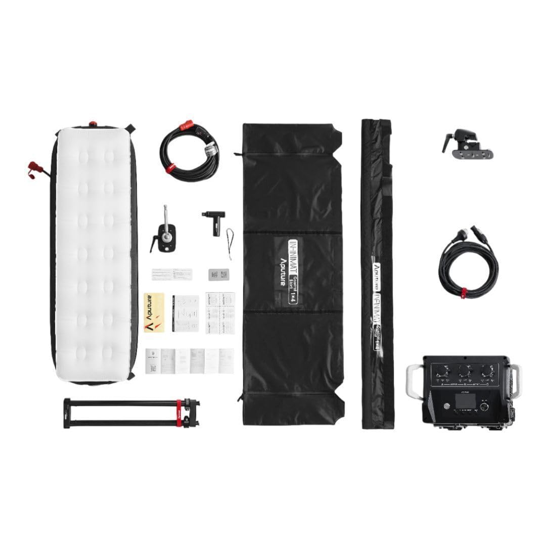 Aputure INFINIMAT 400W V-Mount Kit of 1x4 Feet Weather Resistant Full-Color RGBWW Pixelated LED Modular Light Mat with Inflatable Softbox
