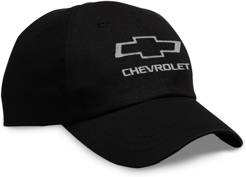 Chevrolet Open Bowtie Embroidered Hat - Officially Licensed Adjustable Chevy Cap Black