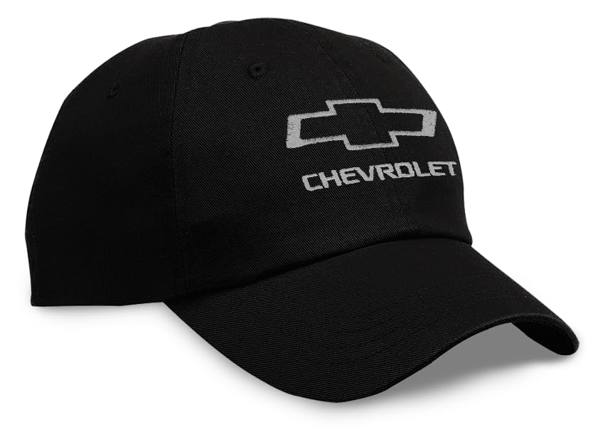 Chevrolet Open Bowtie Embroidered Hat - Officially Licensed Adjustable Chevy Cap Black