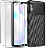 [Lo Que Obtienes] --- 1x Funda, 3x Vidrio Templado protector de pantalla, 3x Toallitas húmedas, 3x Paño de microfibra, 3x Absorbedor de polvo y guía para la pegatina, 1x manual de instrucciones en inglés.