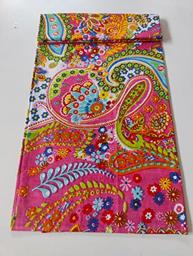 Image of Floral Printed Cotton Fabric Cloth Hand Block Print Fabric Women Material Running Jaipuri Hand Block Printed Women Dress Material Kurtis Natural 44 inch Inches Width 2.5 Meter (Pattern 22)