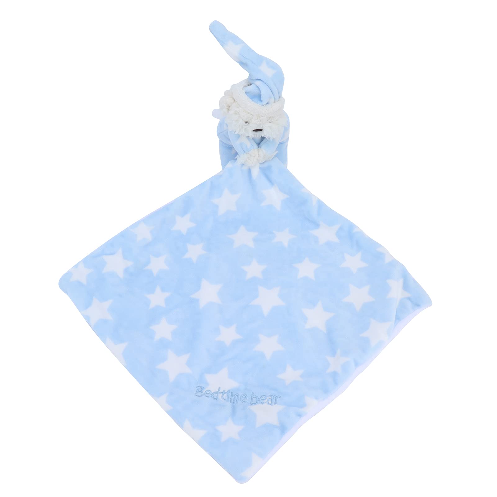 Security Blanket, Cute Bear Blankie Snuggler Blanket Square Scarf Baby Blankie Cuddle Plush Toy for Newborn/Infant/Baby/Toddler(Blue)