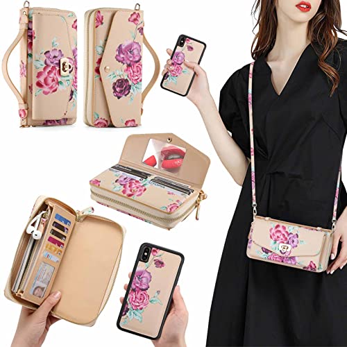 Coque iPhone XS Max jaune en cuir amovible 2 en 1 avec porte-carte intégré