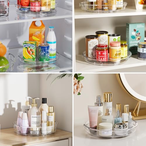 LAMU 3 Pack Lazy Susan Organizer Turntable for Cabinet, Rotating Condiment Organizer for Kitchen Pantry Organizers and Storage, Table Top, Fridge, Countertop, Spice Organization, 9.25'' 10.6'' 12'' - Image 6