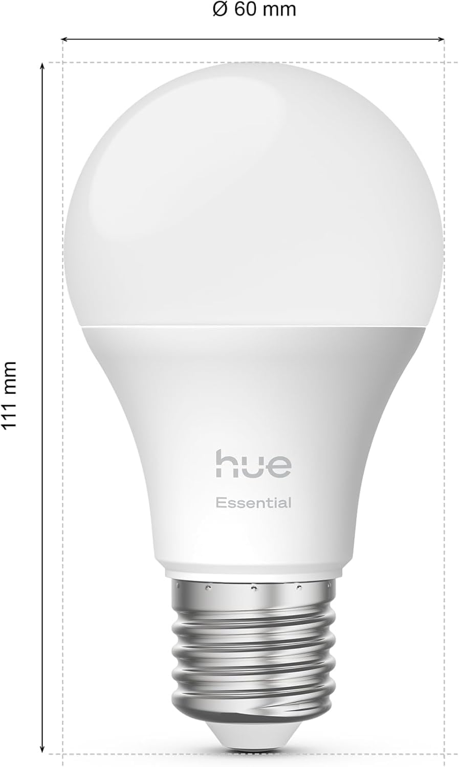Philips Hue Essential Starter Kit, Con Bridge e 4 lampadine smart E27, Lampadine intelligenti con luce bianca e colorata, Luci smart compatibili con Alexa, Google Assistant e Apple Home