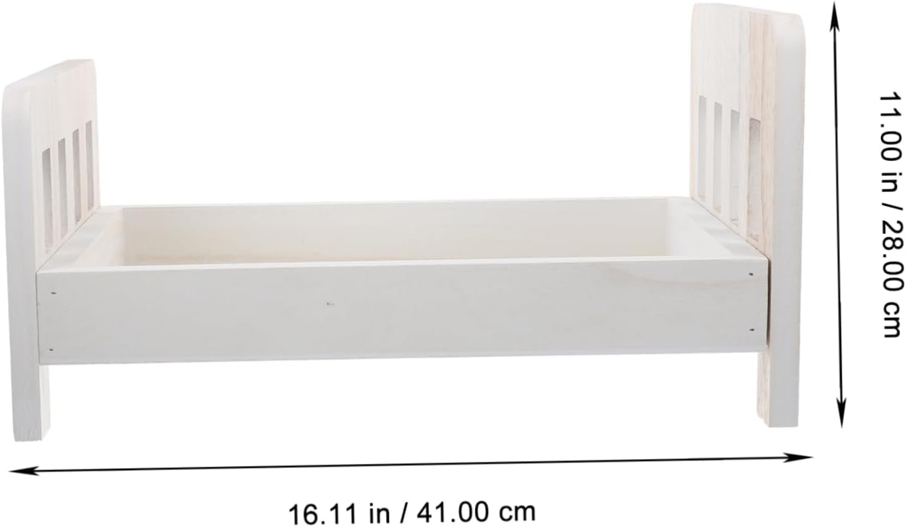 Retro Decorative Mini Wooden Bed Prop for Baby Photography Props Newborn Photo