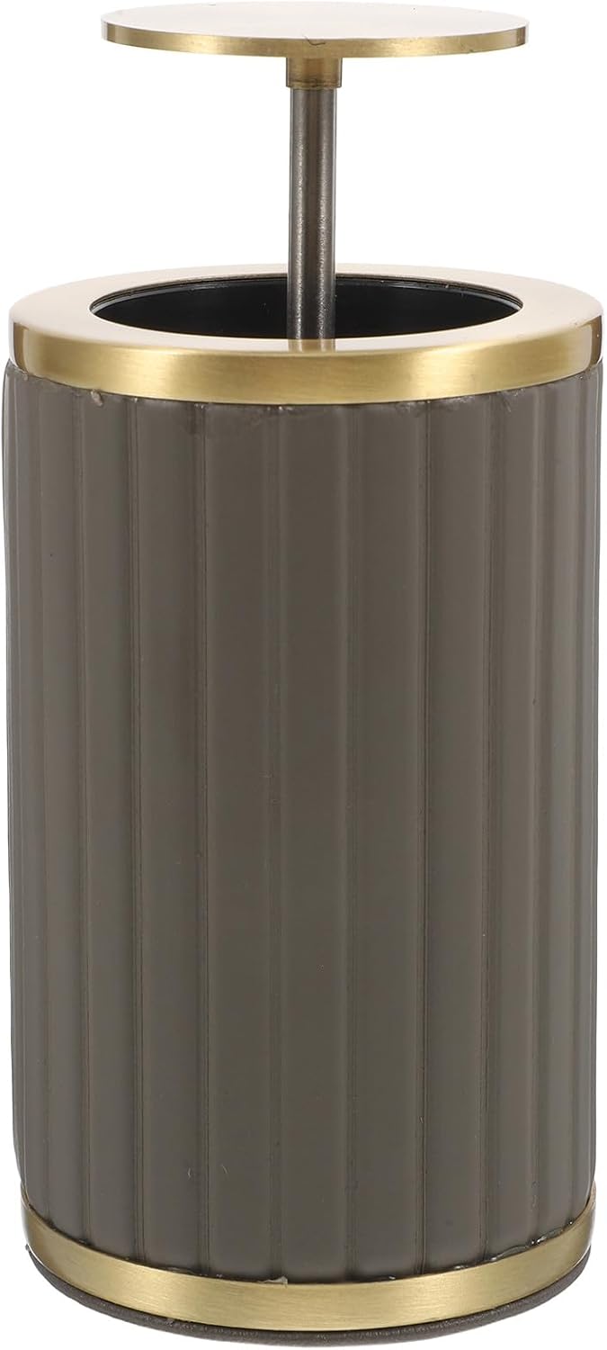 Automatic Toothpick Holder Desktop Toothpick Dispenser Deep Gray Italian Stripe Design Home and Restaurant Use