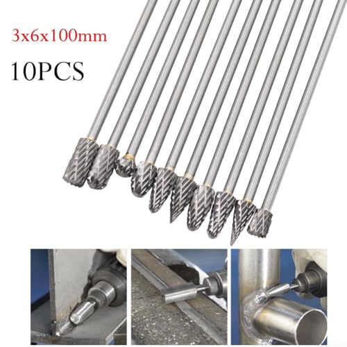 Set de 10 fresas rotativas de carburo sólido 3x6x100 mm miniatura 5